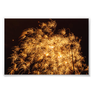 Impression Photo Feu d'artifice d'éclatement jaune contre le ciel n