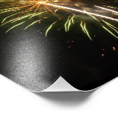 Impression Photo Feu d'artifice vert et or Fête de vacances (Coin)