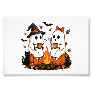 Impression Photo Feu de camp fantôme Halloween