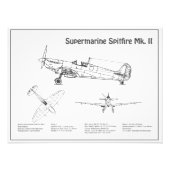 Impression Photo Feu Spitfire Supermarine - Plan d'avion BD (Devant)