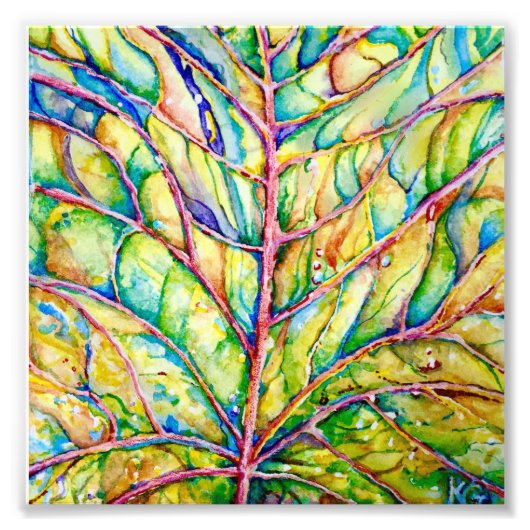 Impression photo feuille aquarelle (Devant)