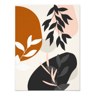 Impression Photo Feuilles Abstraits bohème beige