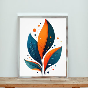 Impression Photo Feuilles Abstraits en teintes vibrantes