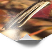Impression Photo Feuilles d'automne Noir Blanc Chickadee Bird (Coin)