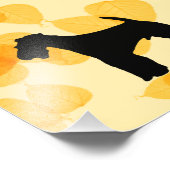 Impression Photo Feuilles d'or Airedale Terrier (Coin)
