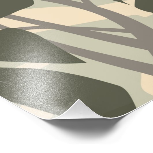 Impression Photo Feuilles Monstera (vert et sable) (Coin)