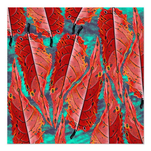 Impression Photo Feuilles Rouges (Devant)