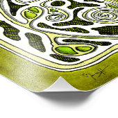 Impression Photo Feuilles sculptés à la main en vert (Coin)