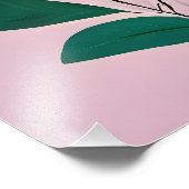 Impression Photo Feuilles verts vifs sur rose (Coin)