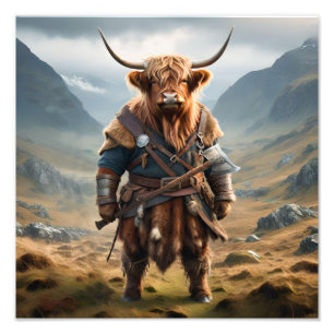 Impression Photo Fierce Highland Warrior : Le Courageux Vache Vikin