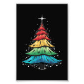 Impression Photo Fierté LGBTQ Arc-en-ciel Drapeau Gay Arbre de Noël (Devant)