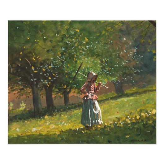 Impression Photo Fille au râteau à foin (Devant)