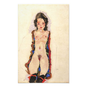 Impression Photo Fille aux jarretières rouges   Egon Schiele  