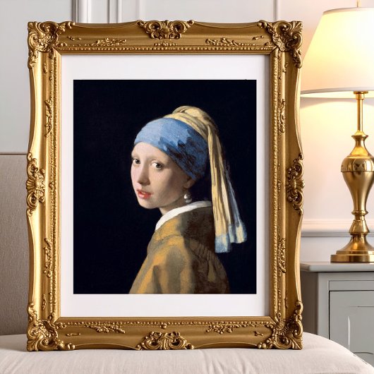 Impression Photo Fille avec perle à oreille 1665 Johannes Vermeer