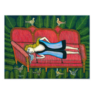 Impression Photo Fille avec pigeons   Morris Hirshfield