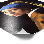 Impression Photo Fille avec une perle qui écoute après Johannes Ver (Coin)