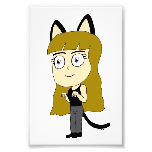Impression Photo fille chat chibi (Devant)