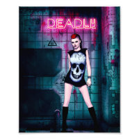 Fille crâne punk néon mortel