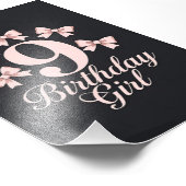 Impression Photo Fille d'anniversaire de 9 ans (Coin)