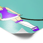 Impression Photo Fille de Noël pourpre (Coin)