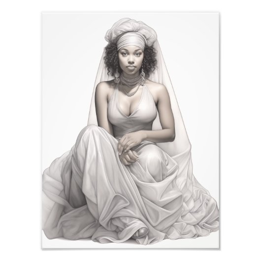 Impression Photo Fille exotique sur un canapé (Devant)