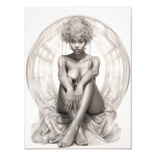 Impression Photo Fille exotique sur un canapé (Devant)