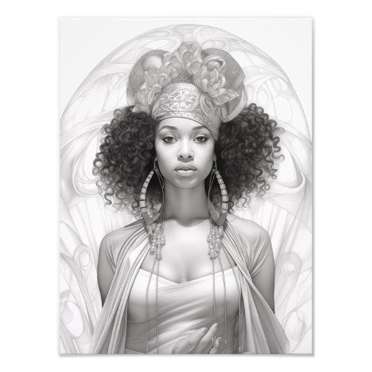 Impression Photo Fille exotique sur un canapé (Devant)