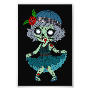 Impression Photo Fille Flapper Zombie des Années 1920