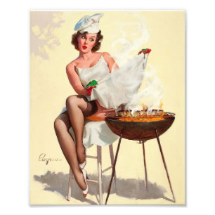 Impression Photo Fille pin-up de barbecue