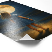 Impression Photo "Fille sous la Pleine lune (Coin)