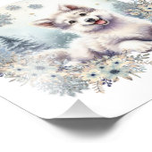 Impression Photo Filles Salle Nursery Cute Dog Wolf Blue Hiver thèm (Coin)
