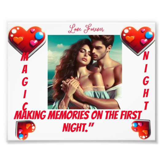 Impression Photo "First Night Bliss: Love's Eternal Wall Art" (Devant)