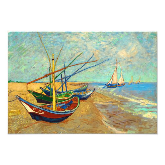 Impression Photo Fishing Boats on the Beach by Vincent van Gogh (Devant)
