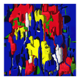 Impression Photo fissures en bleu, abstraite