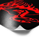 Impression Photo Flamme feu rouge Bronco Mustang Cheval sauvage (Coin)