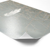 Impression Photo Fleur Blanche Élégante Sur Bleu Duché (Coin)