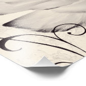 Impression Photo Fleur blanche Ranunculus Arrière - plan noir (Coin)