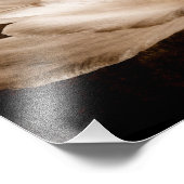 Impression Photo Fleur blanche Ranunculus Sepia Arrière - plan noir (Coin)