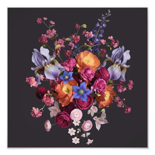 Impression Photo Fleur Botanique Sombre (Devant)