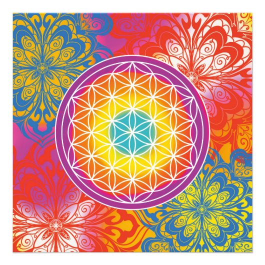 Impression Photo Fleur de vie mandala zen (Devant)
