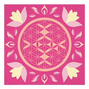 Impression Photo fleur de vie rose