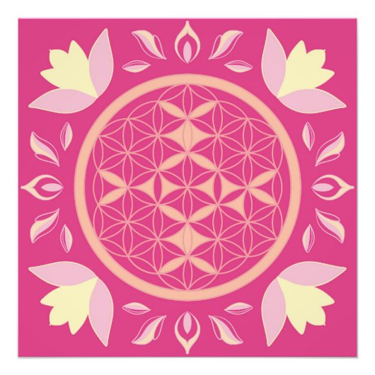 Impression Photo fleur de vie rose (Devant)