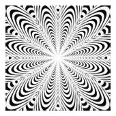 Impression Photo Fleur d'illusion optique abstraite noire (Devant)