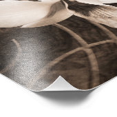 Impression Photo Fleur d'orchidée blanche Sepia Black Arrière - pla (Coin)