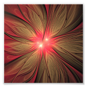 Impression Photo Fleur fractale de fansy rouge