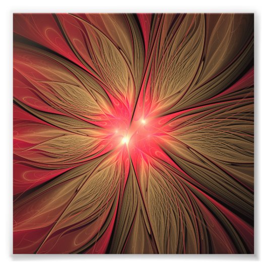 Impression Photo Fleur fractale de fansy rouge (Devant)