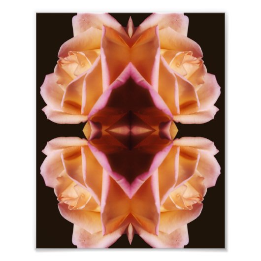 Impression Photo Fleuron rose Jaune en miroir 8 x 10 (Devant)