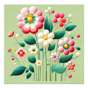 Impression Photo Fleurs 3d colorées