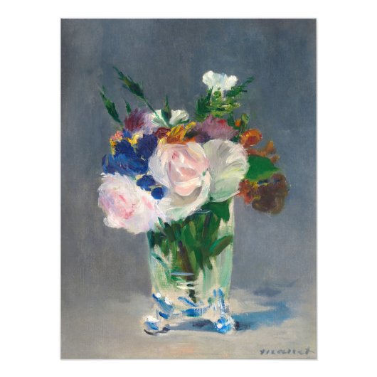Impression Photo Fleurs dans un vase de cristal par Edouard Manet (Devant)