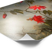 Impression Photo Fleurs de passion avec tête de colibris (Coin)